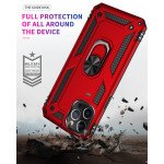 Wholesale Tech Armor Ring Stand Grip Case with Metal Plate for iPhone 12 / iPhone 12 Pro 6.1 inch (Red)